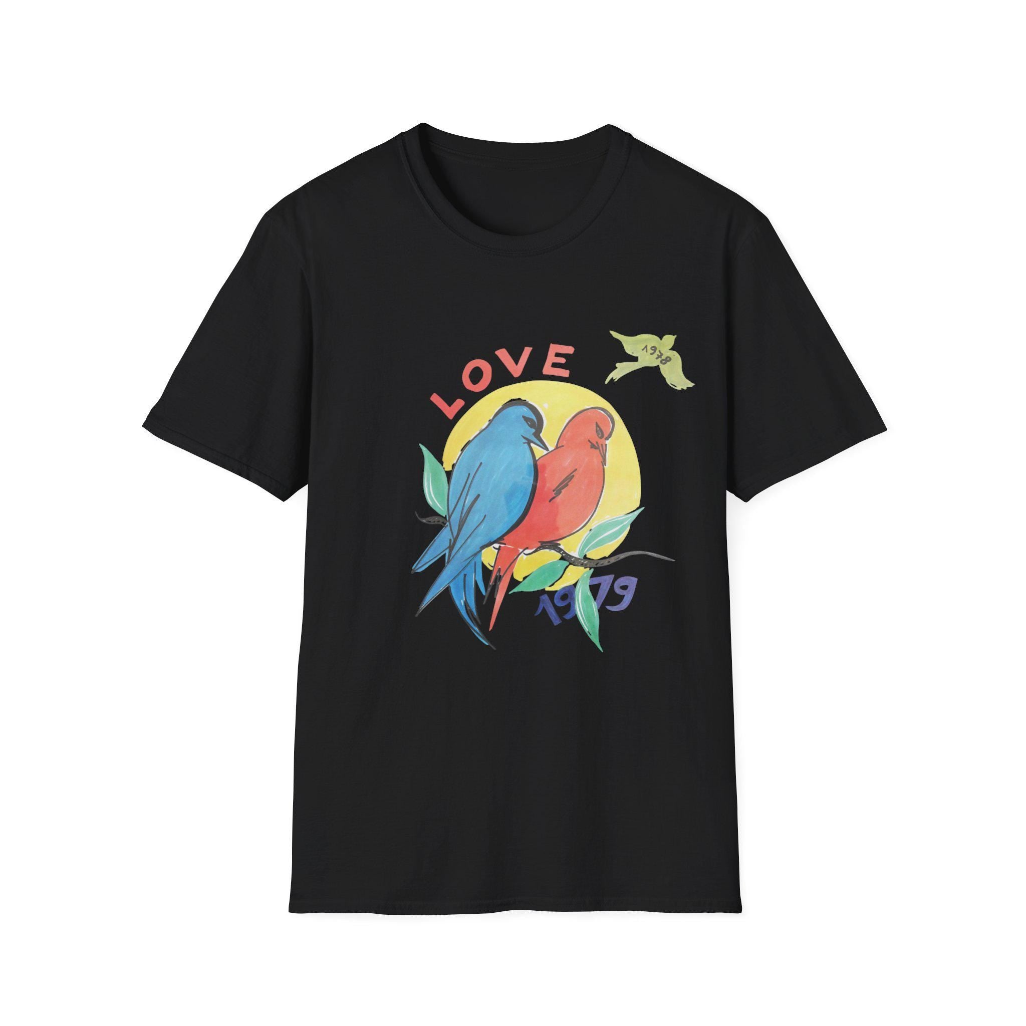 YvesLove 1978-79 designer tshirt for couples, nature aesthetic shirt, retro summer Tee, bird lover Shirt, Colorful Gift for unisex