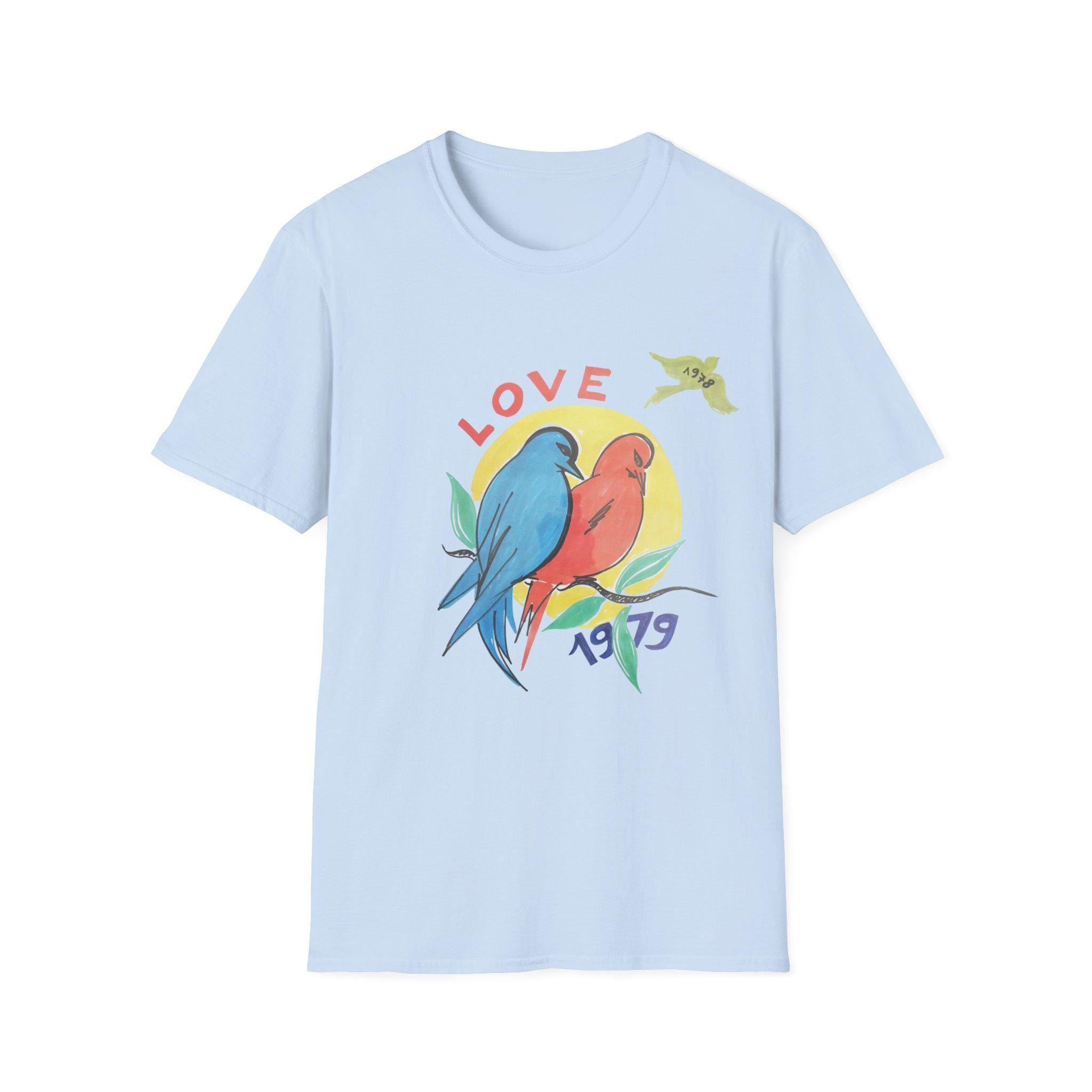 YvesLove 1978-79 designer tshirt for couples, nature aesthetic shirt, retro summer Tee, bird lover Shirt, Colorful Gift for unisex