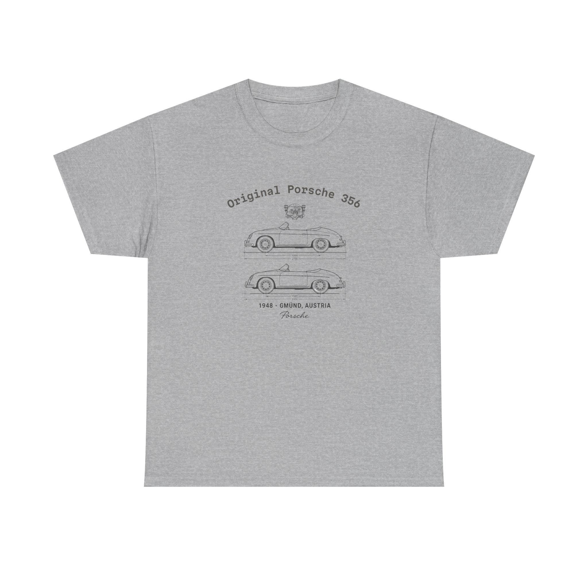 Original Porsche Shirts 356 model, Vintage Sports Car, unisex tshirt gift for cars lovers, tshirt branded
