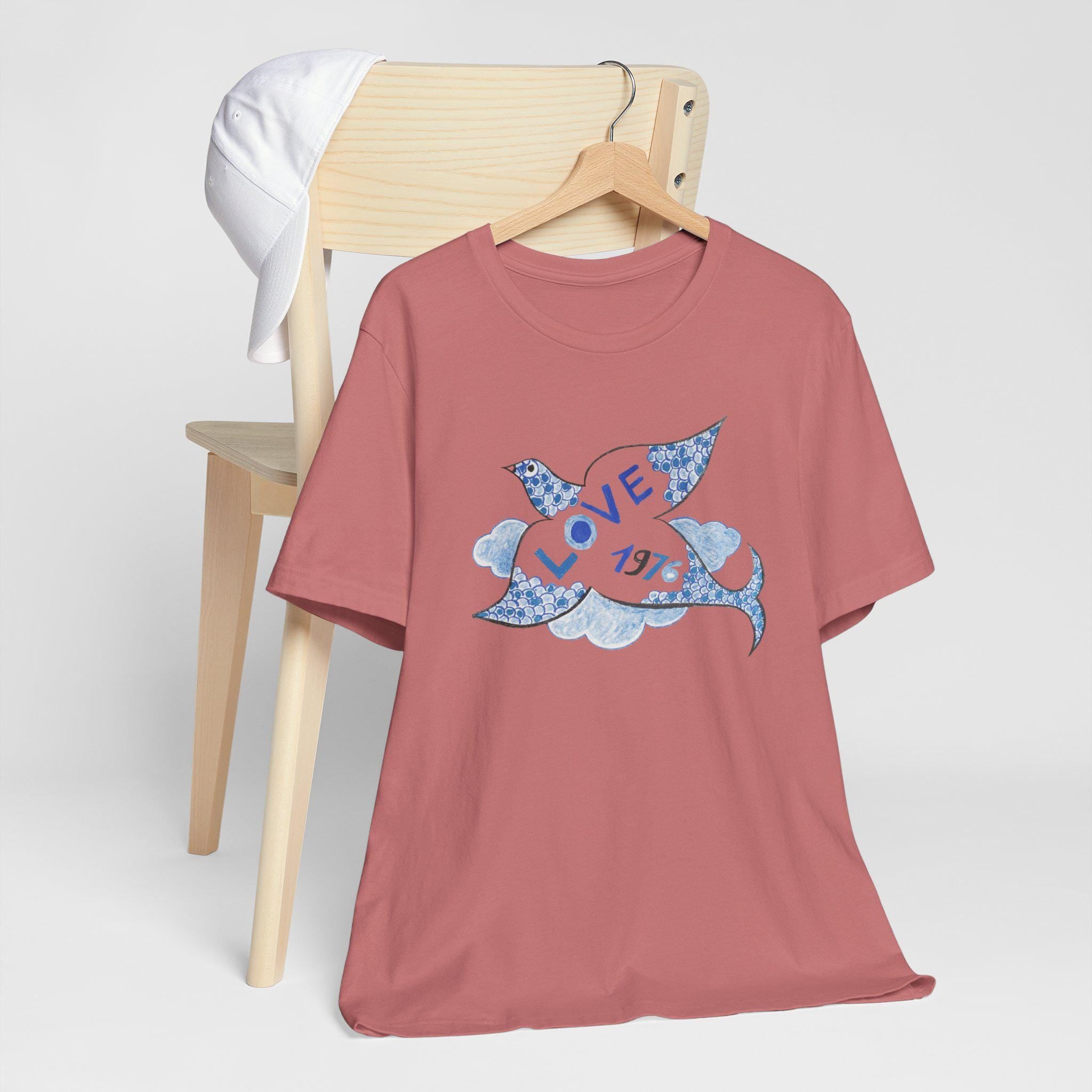 Yves Love 1976 branded tshirt, Retro Marrakesh Graphic Tee,bird lover Vintage style shirt, Colorful, Gift for unisex