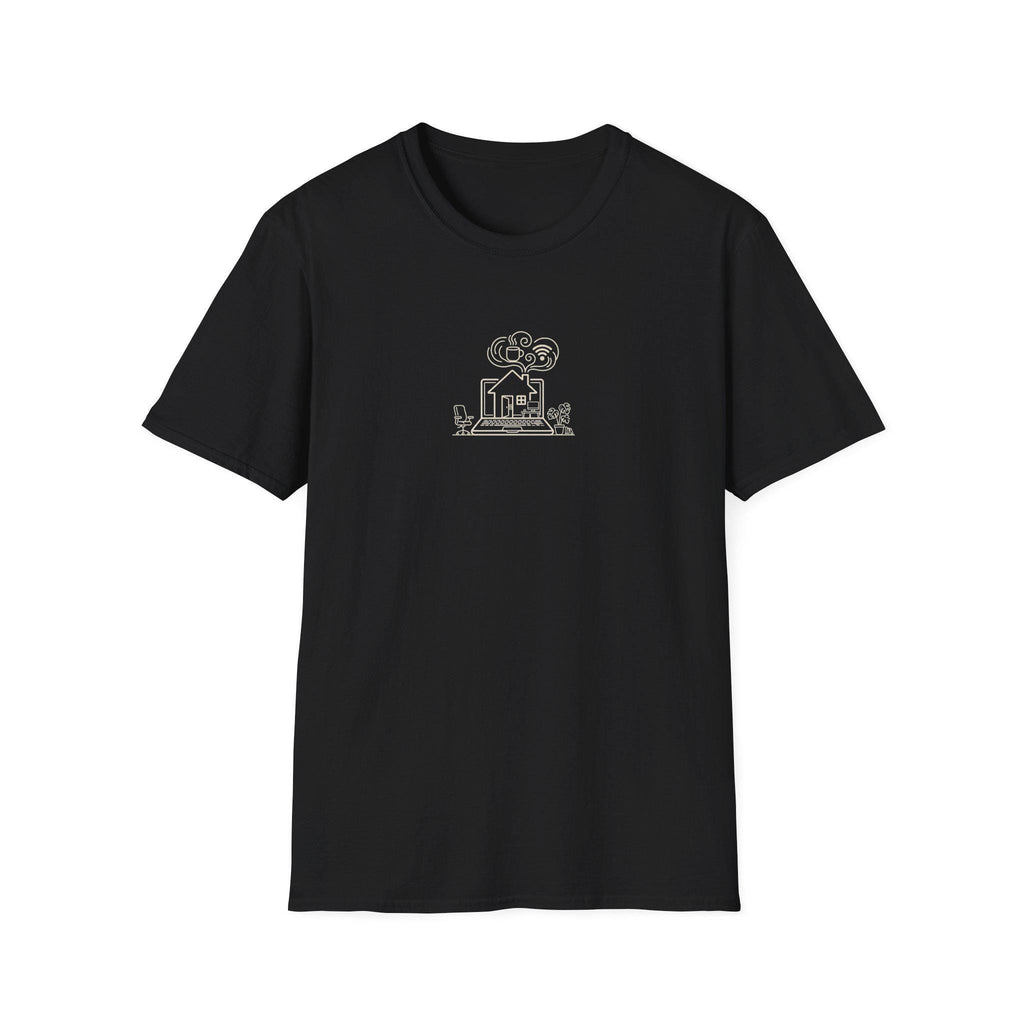 Life home comfort branded T-Shirt, Graphic Tee, Gift for Fan and smart worker | Laptop Coffee Home Flowers Office Design -