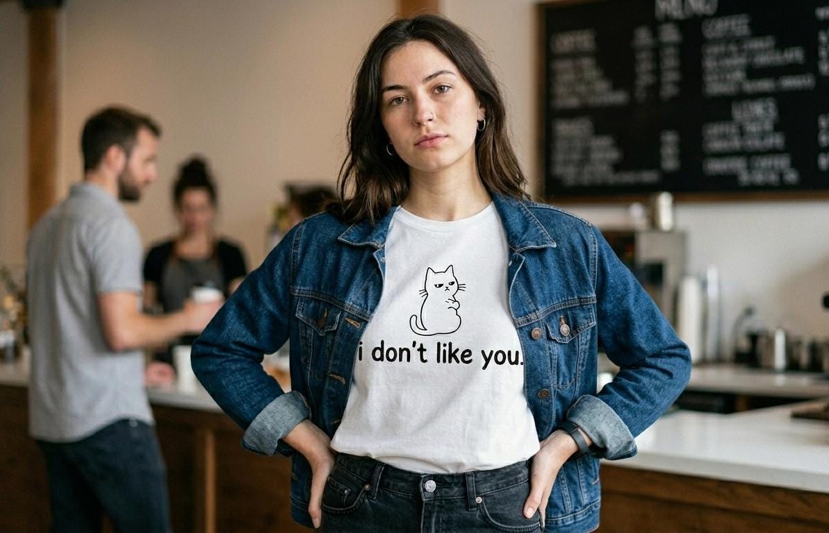 Grumpy Cat don't like you, offensive tshirt | Minimalist Cat Shirt, Sarcastic custom tee we all want to wear on Monday mornings