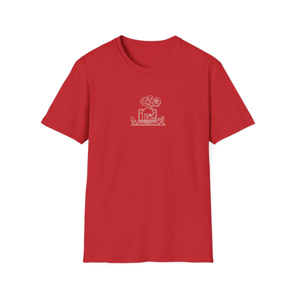 Life home comfort branded T-Shirt, Graphic Tee, Gift for Fan and smart worker | Laptop Coffee Home Flowers Office Design -