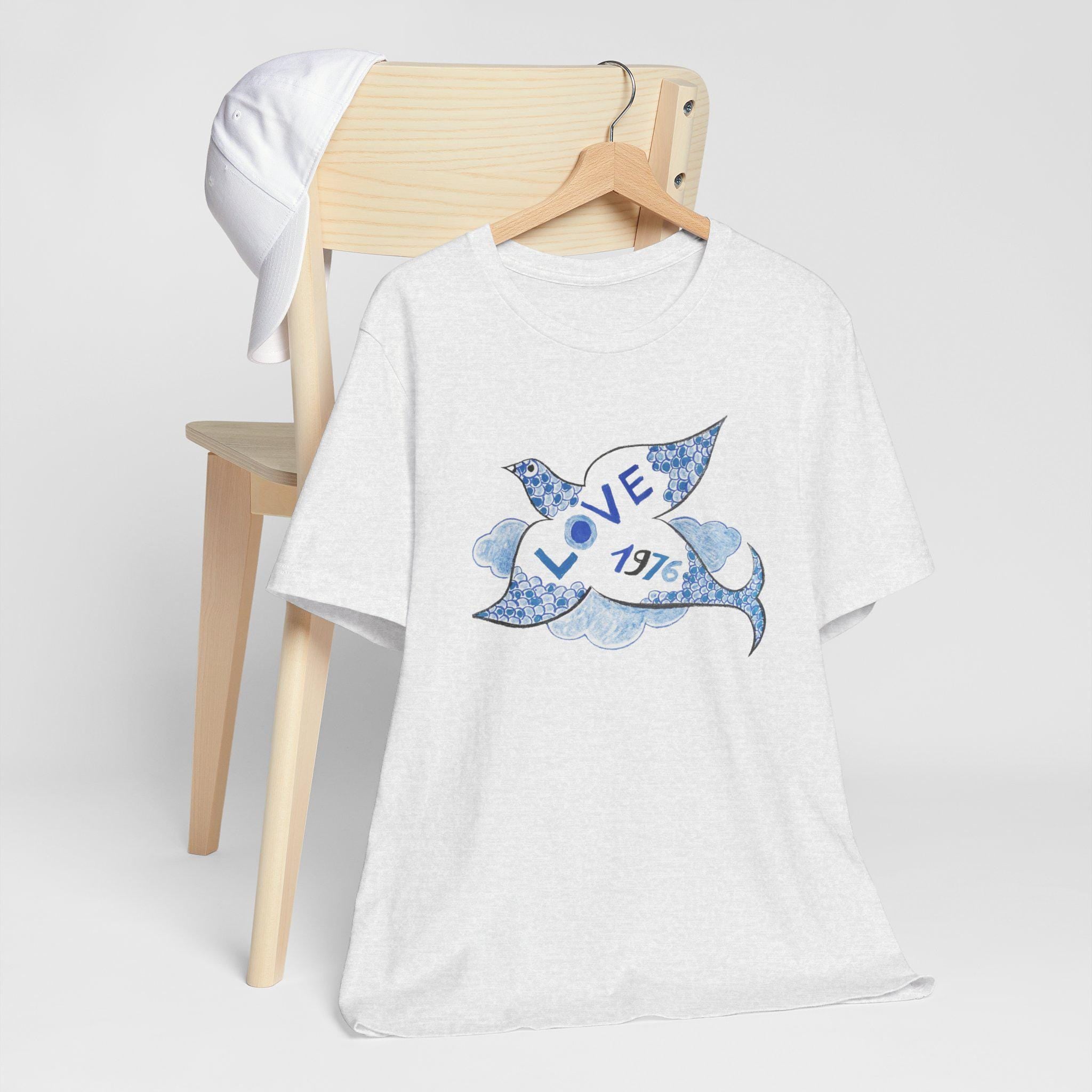 Yves Love 1976 branded tshirt, Retro Marrakesh Graphic Tee,bird lover Vintage style shirt, Colorful, Gift for unisex