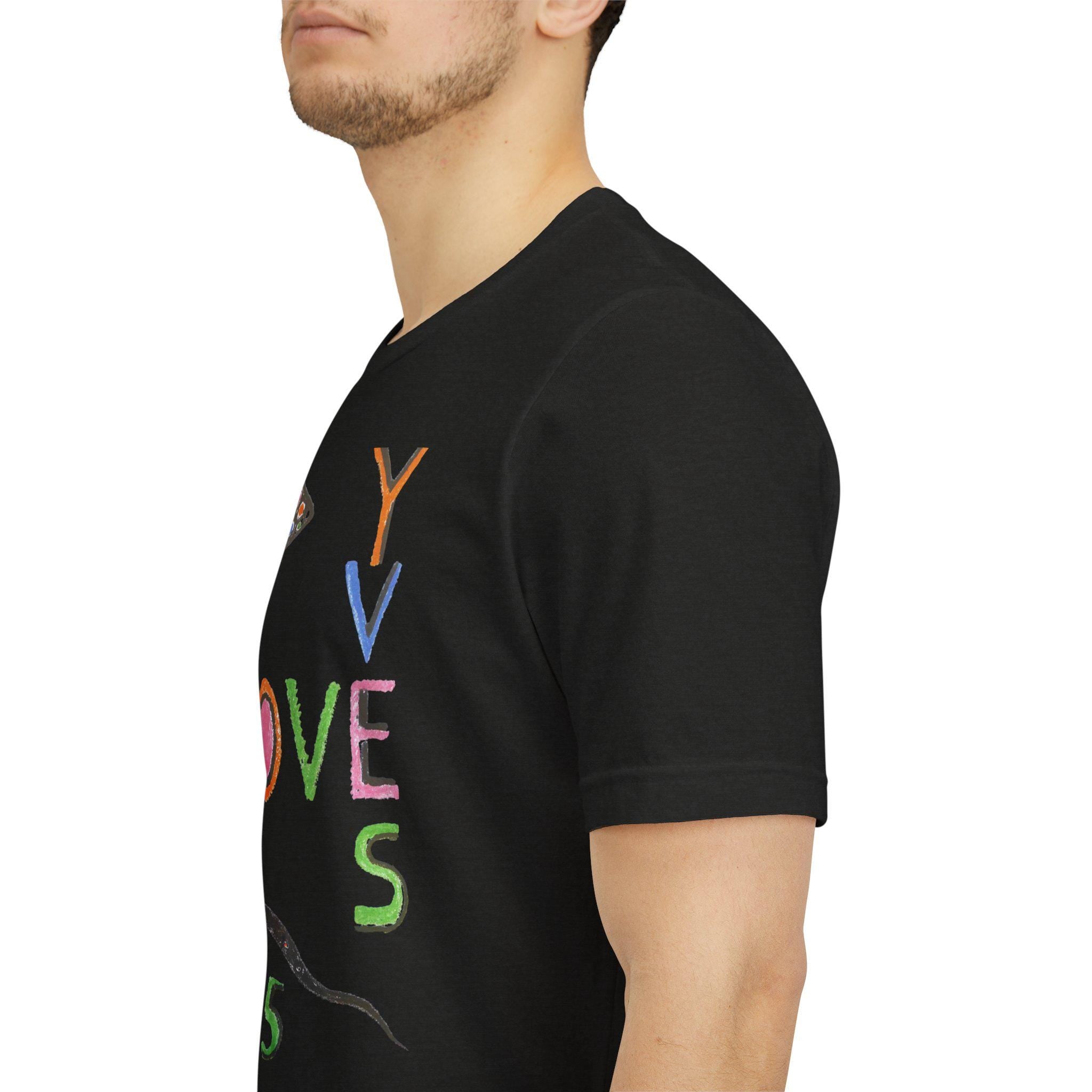 Yves Love 1975 designer T-shirt, Retro snake lover shirt branded, Vintage 70s Style Artistic tee, Colorful, Gift for unisex