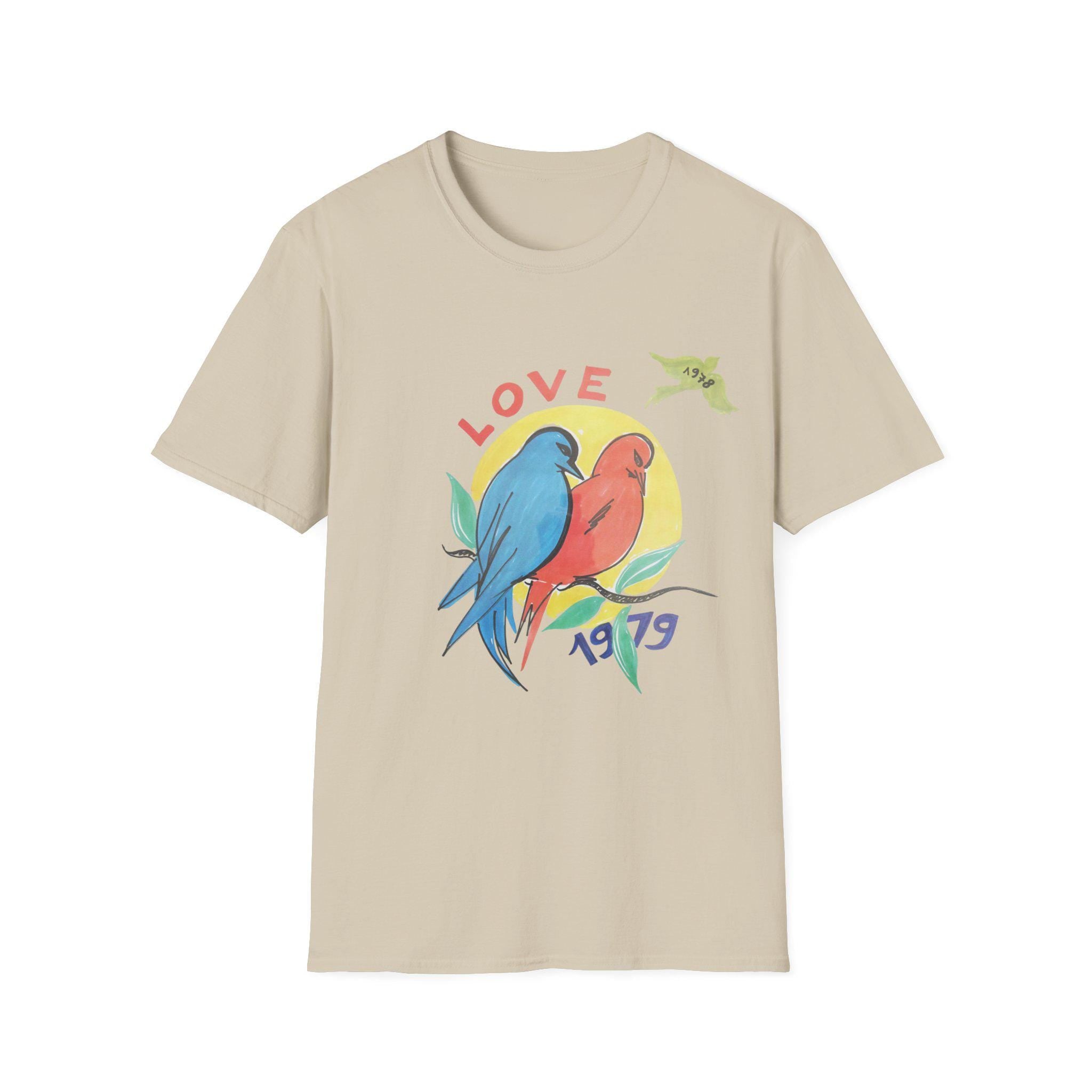 YvesLove 1978-79 designer tshirt for couples, nature aesthetic shirt, retro summer Tee, bird lover Shirt, Colorful Gift for unisex