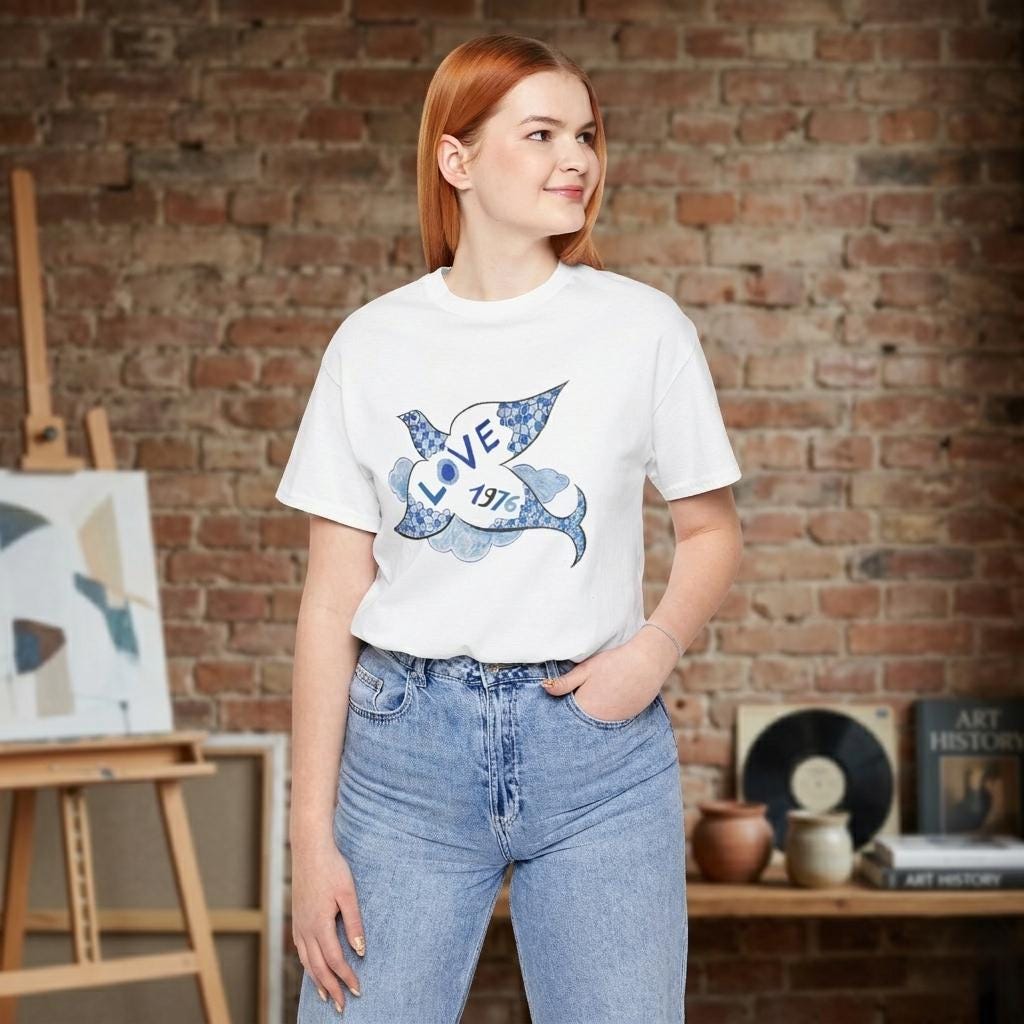 Yves Love 1976 branded tshirt, Retro Marrakesh Graphic Tee,bird lover Vintage style shirt, Colorful, Gift for unisex