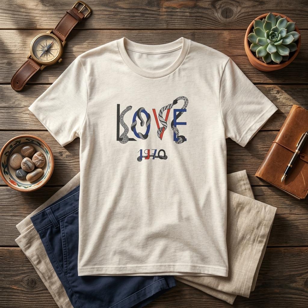 Yves Loves 1970 T-shirt branded, Retro Art Lover Graphic Tee, Vintage 70s Style Artistic Shirt, Colorful, Gift for unisex