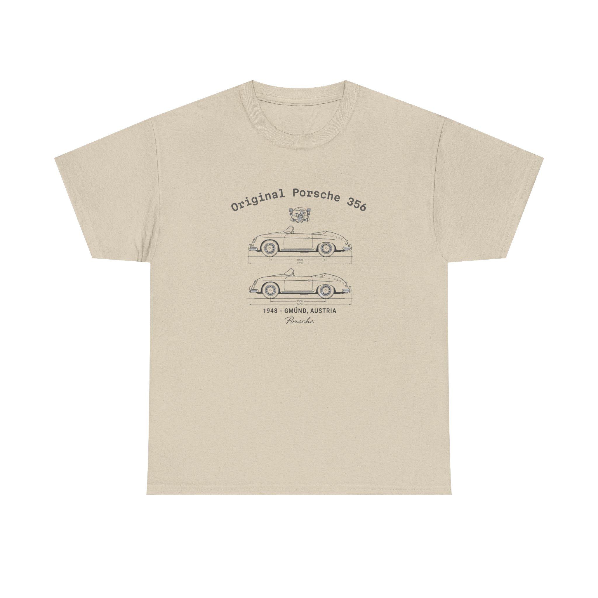 Original Porsche Shirts 356 model, Vintage Sports Car, unisex tshirt gift for cars lovers, tshirt branded