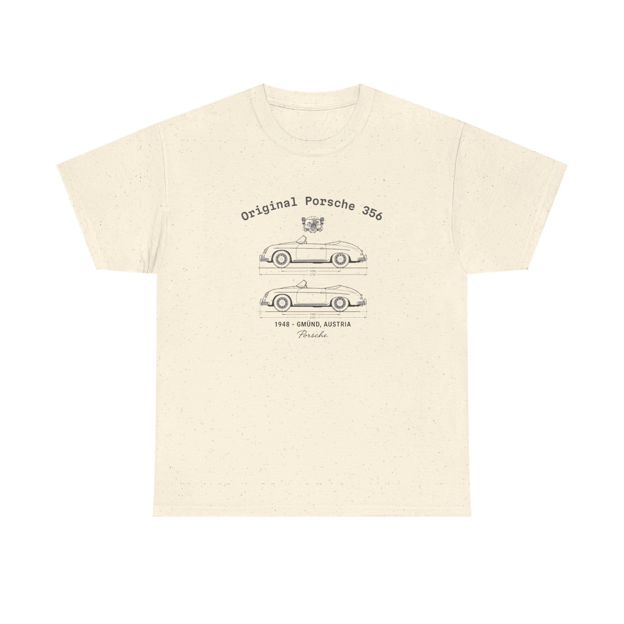 Original Porsche Shirts 356 model, Vintage Sports Car, unisex tshirt gift for cars lovers, tshirt branded