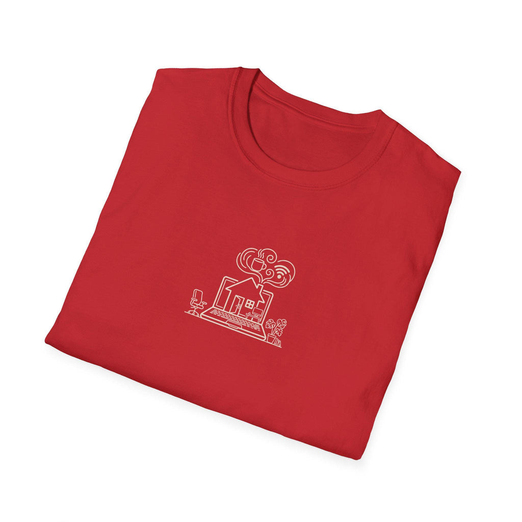 Life home comfort branded T-Shirt, Graphic Tee, Gift for Fan and smart worker | Laptop Coffee Home Flowers Office Design -