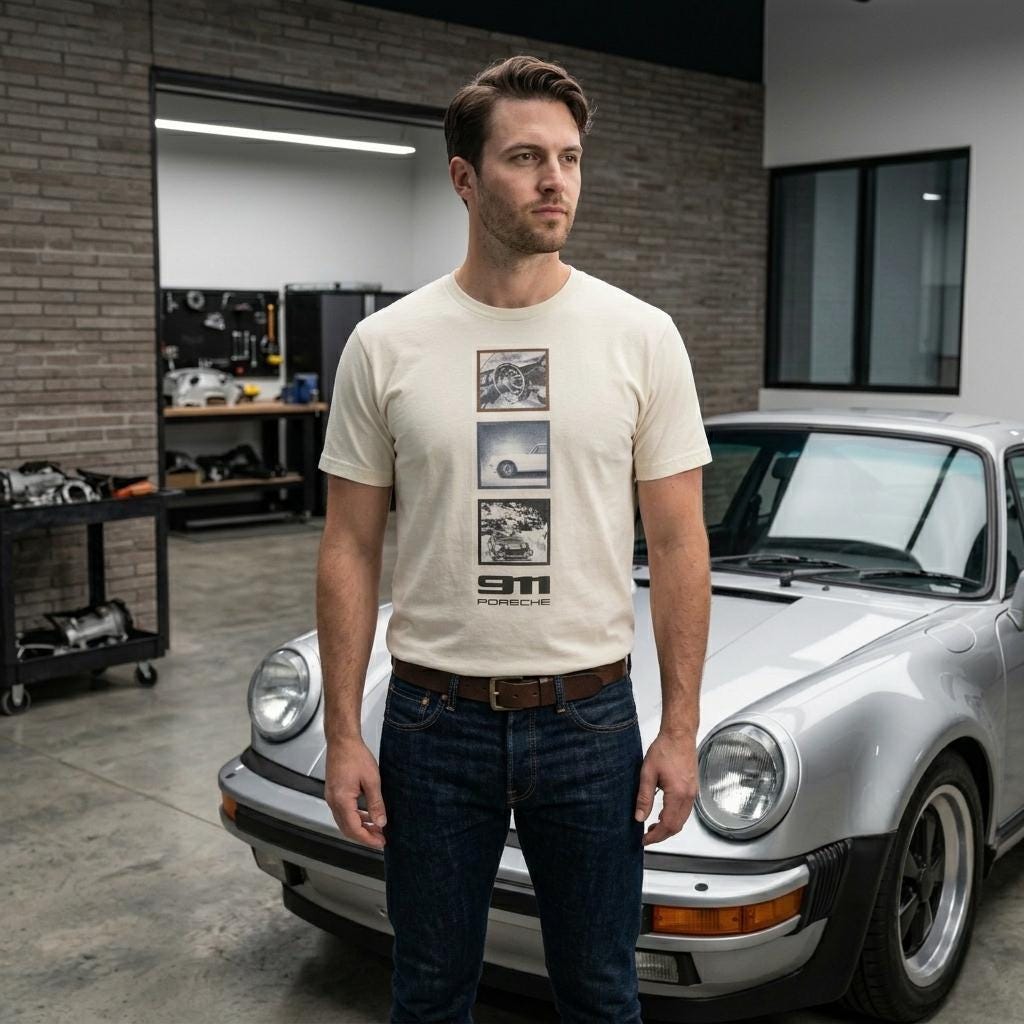 Porsche Shirts 911 model, Vintage Sports Car, unisex branded tshirt gift for cars lovers